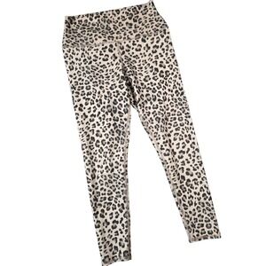Evolution and Creation Brianna Leggings Leopard Large Tan  High Waist Yoga Gym